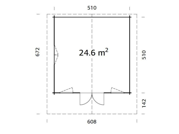 Palmako Blockbohlenhaus Helena 24,6 70 mm natur