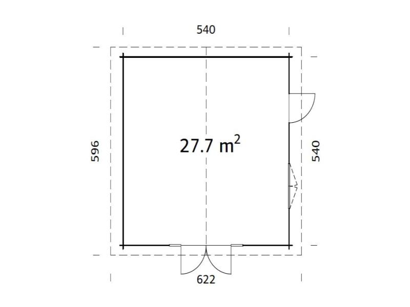 Palmako Blockbohlenhaus Irene 27,7 70 mm natur