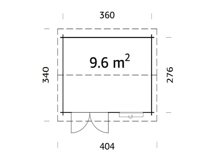 Palmako Blockbohlenhaus Iris 9,6 28 mm natur