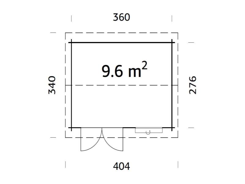 Palmako Blockbohlenhaus Iris 9,6 28 mm transparente Imprägnierung