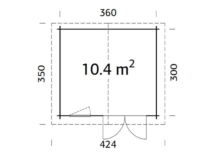 Palmako Blockbohlenhaus Klara 10,4 28 mm graue Tauchgrundierung