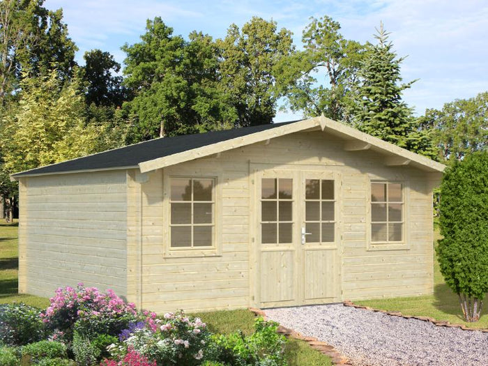 Palmako Blockbohlenhaus Klara 17,0 28 mm natur