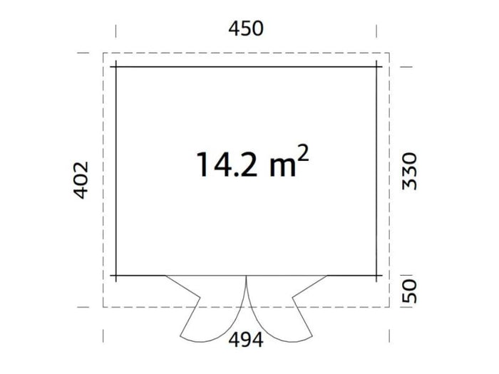 Palmako Blockbohlenhaus Lea 14,2 44 mm natur