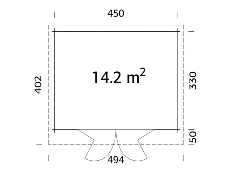 Palmako Blockbohlenhaus Lea 14,2 44 mm transparente Tauchgrundierung