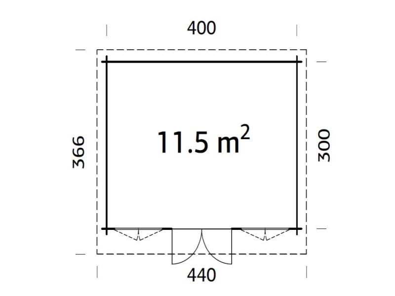 Palmako Blockbohlenhaus Lisa 11,5 34 mm natur