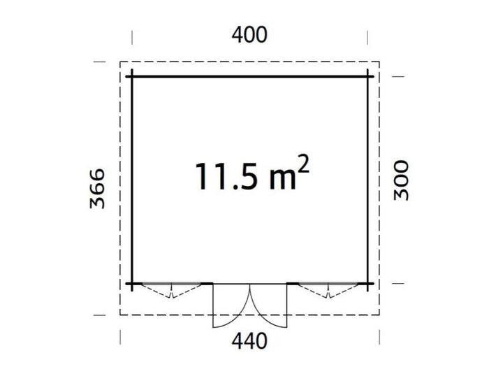 Palmako Blockbohlenhaus Lisa 11,5 34 mm natur
