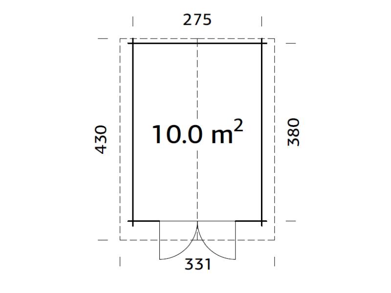 Palmako Blockbohlenhaus Lotta 10 34 mm graue Tauchgrundierung