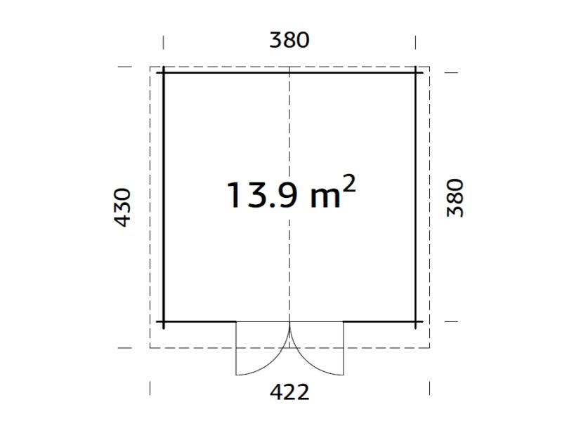 Palmako Blockbohlenhaus Lotta 13,9 34 mm graue Tauchgrundierung