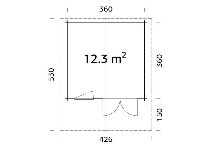 Palmako Blockbohlenhaus Sally 12,3 44 mm natur