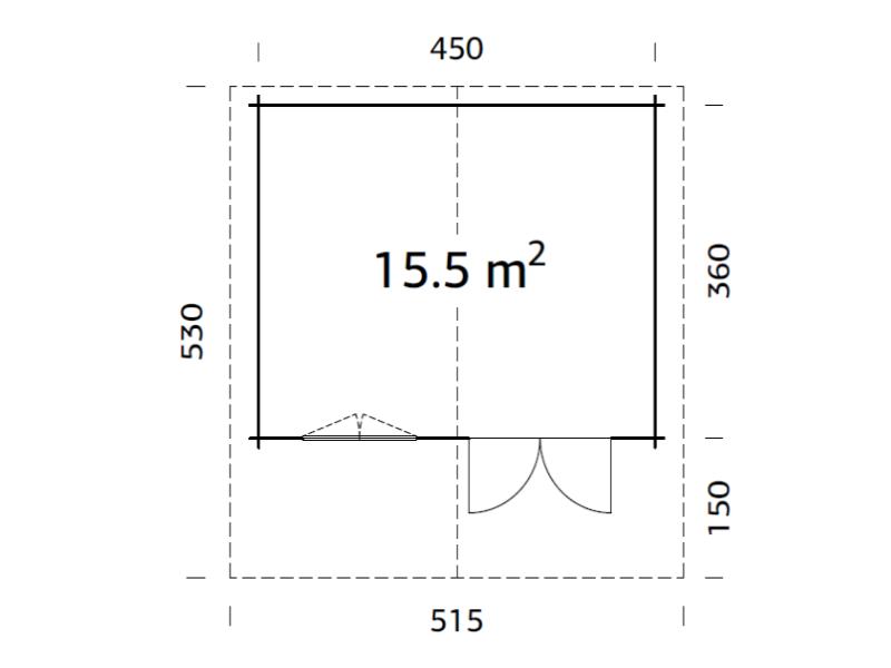 Palmako Blockbohlenhaus Sally 15,5 44 mm braune tauchgrundiert