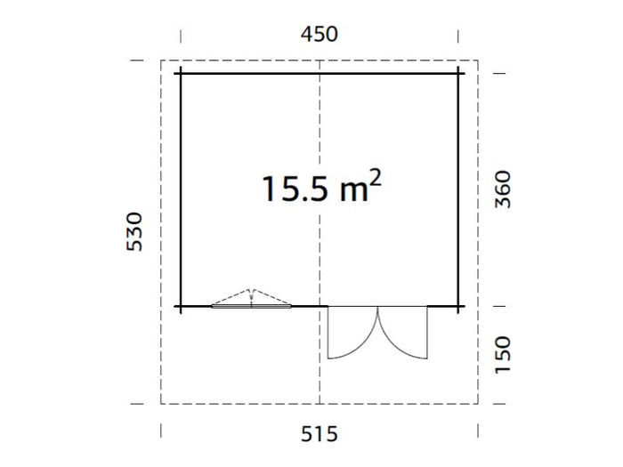 Palmako Blockbohlenhaus Sally 15,5 44 mm braune tauchgrundiert