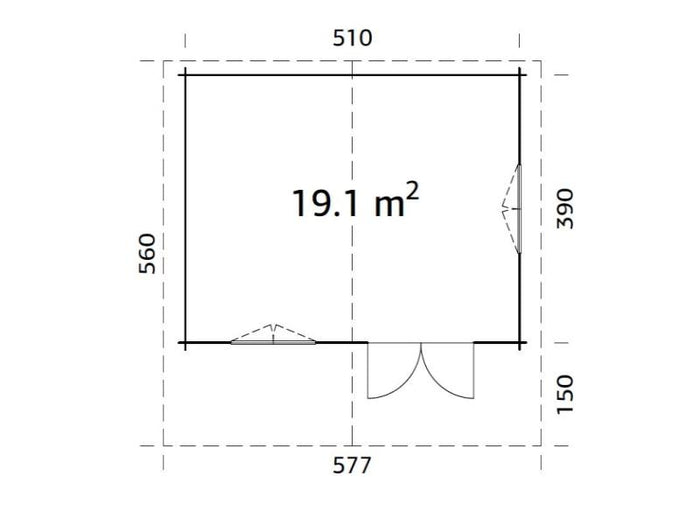 Palmako Blockbohlenhaus Sally 19,1 44 mm natur