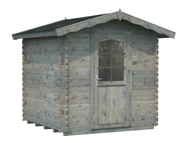 Palmako Blockbohlenhaus Vivian 3,8 28 mm graue Tauchgrundierung