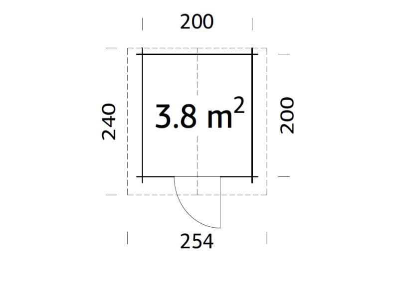 Palmako Blockbohlenhaus Vivian 3,8 28 mm graue Tauchgrundierung