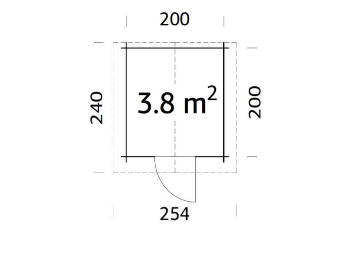 Palmako Blockbohlenhaus Vivian 3,8 28 mm graue Tauchgrundierung