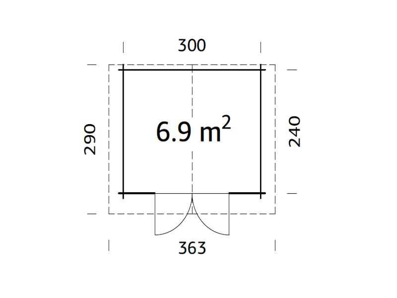 Palmako Blockbohlenhaus Vivian 6,9 28 mm braune Tauchgrundierung