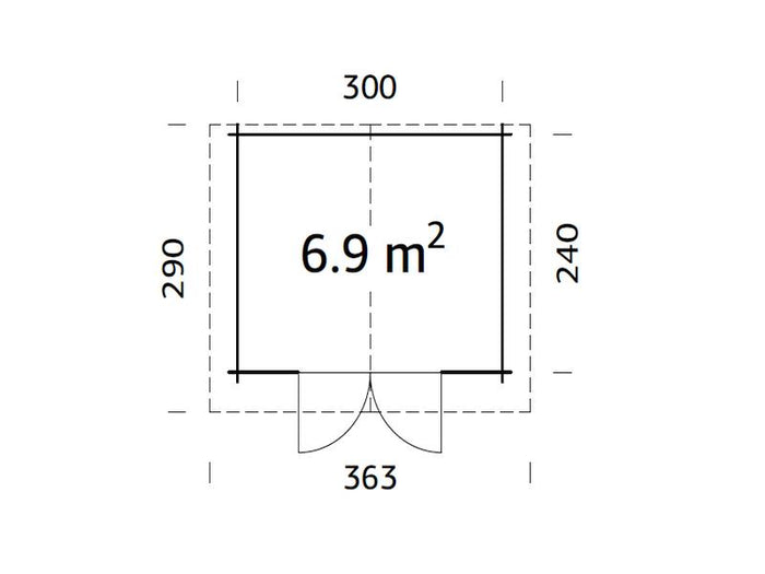 Palmako Blockbohlenhaus Vivian 6,9 28 mm braune Tauchgrundierung