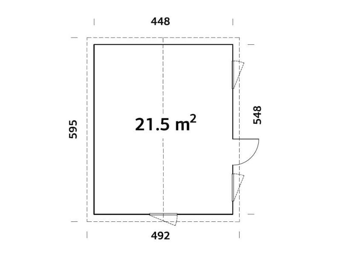 Palmako Element-Gartenhaus Pernilla 21,5 qm