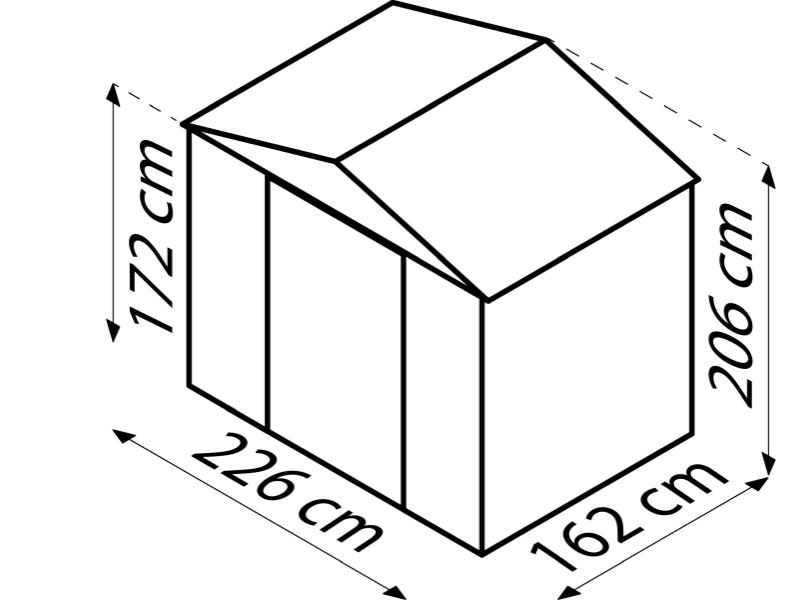Pergart Gerätehaus Dresden 2 86- schiefer/creme