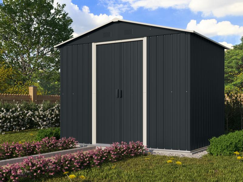 Pergart Gerätehaus Düsseldorf 2 86- schiefer/creme