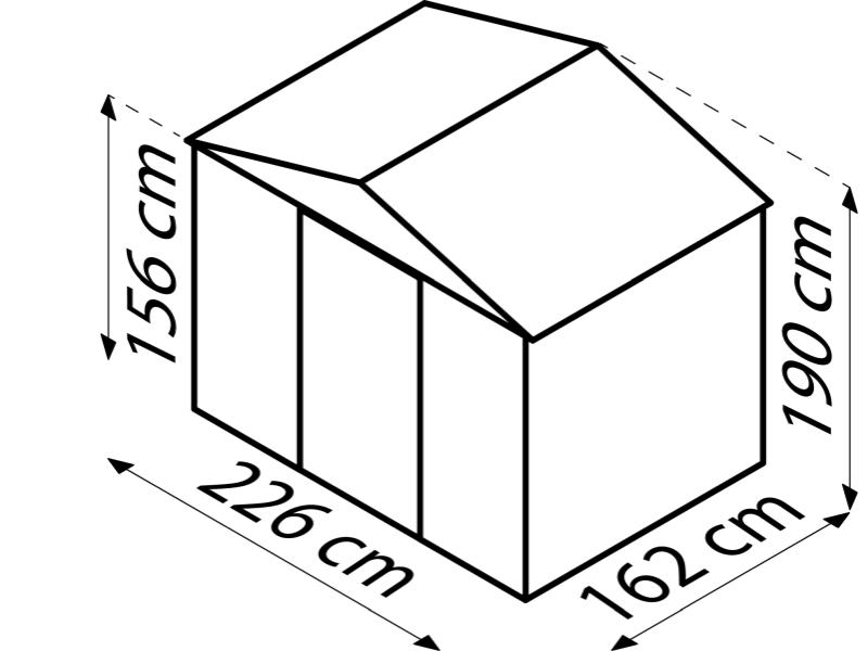 Pergart Gerätehaus Düsseldorf 2 86- schiefer/creme