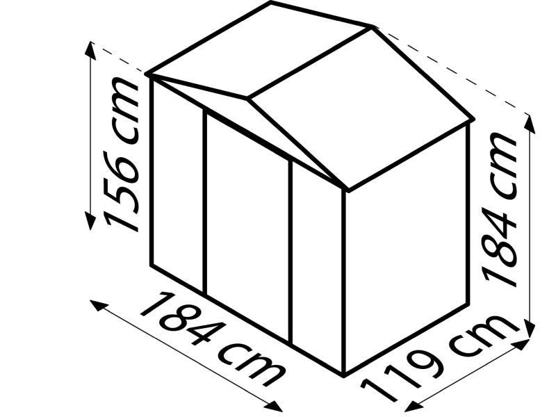 Pergart Gerätehaus Köln 2 65 - tanne/creme
