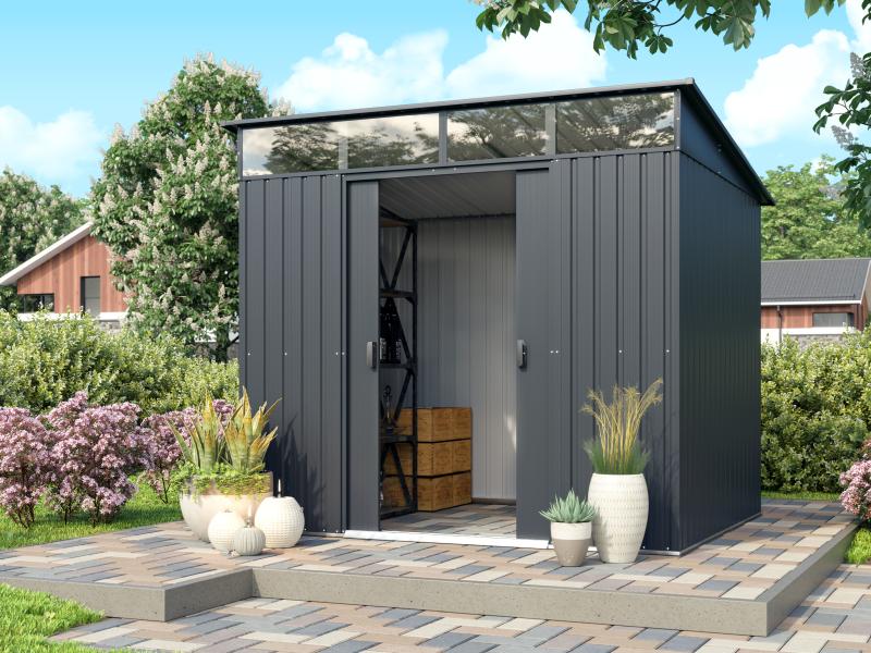 Pergart Gerätehaus Lübeck 86 - antharzit, matt