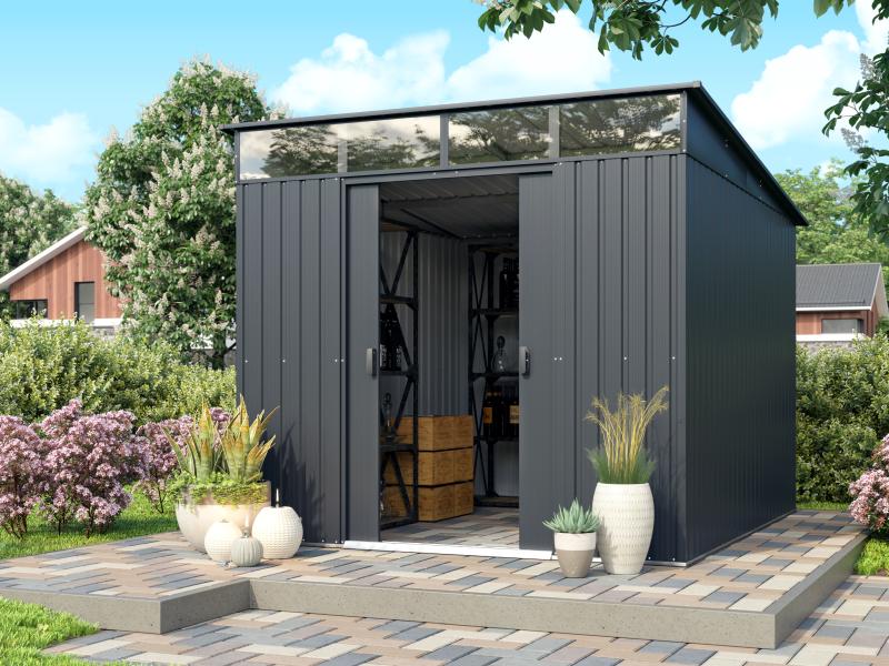 Pergart Gerätehaus Lübeck 89 - antharzit, matt