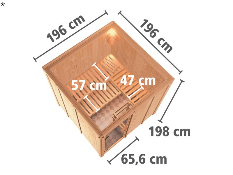 Rodin - Karibu Sauna ohne Ofen - ohne Dachkranz -
