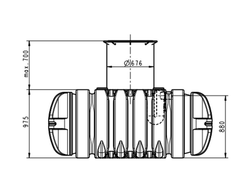 Roth Flachtank - Zisterne Twinbloc 3500 Liter mit höhenverstabllbarem Domschacht und Abdeckung