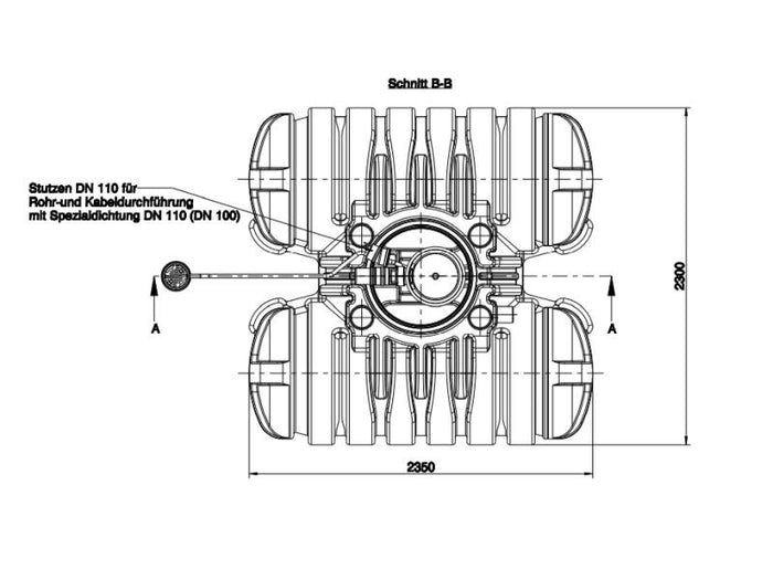 Roth Flachtank - Zisterne Twinbloc Garten-Set 3500 Liter