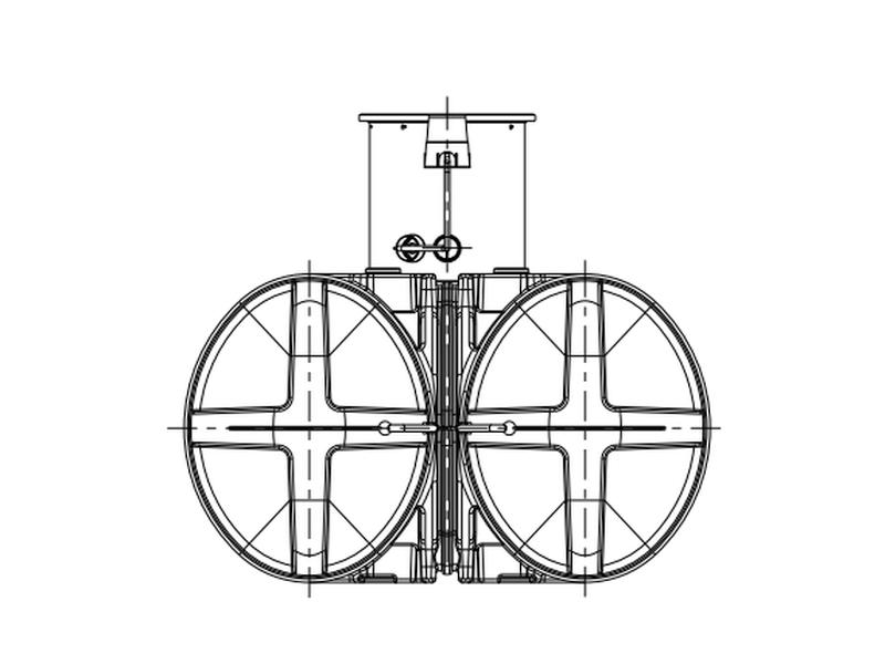 Roth Flachtank - Zisterne Twinbloc Garten-Set 5000 Liter