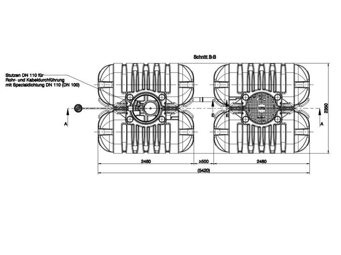 Roth Flachtank - Zisterne Twinbloc Garten-Set 10000 Liter (2 x 5000 L)