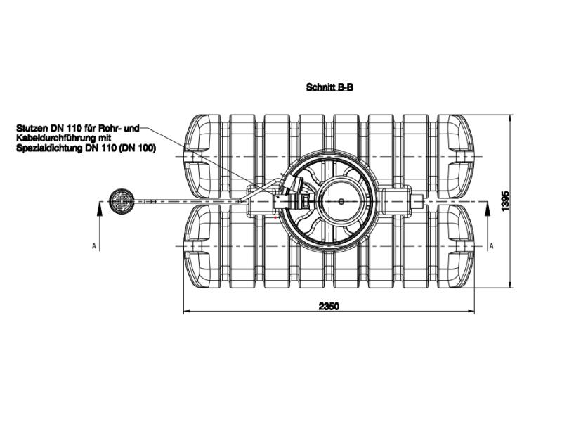 Roth Flachtank - Zisterne Twinbloc Garten-Set 1500 Liter mit Tauchpumpe