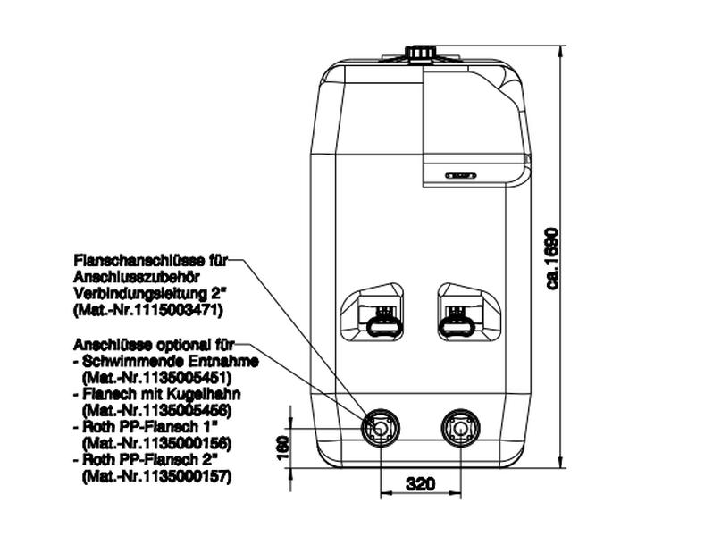 Roth Regenwasser Erweiterungs-Industriespeicher 2000 Liter