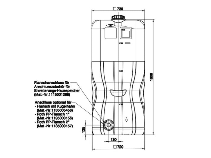 Roth Regenwasser-Hausspeicher Erweiterungsspeicher 750 Liter