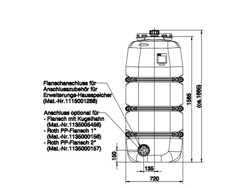 Roth Regenwasser-Hausspeicher Erweiterungsspeicher 2000 Liter