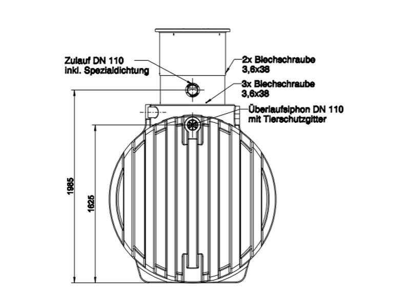 Roth Regenwasser-Zisterne 3500 Liter inkl. Domschacht, Deckel und Überlaufsiphon