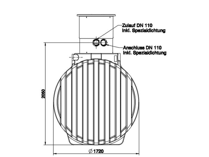 Roth Regenwasser-Zisterne 3500 Liter inkl. Domschacht, Deckel und Überlaufsiphon