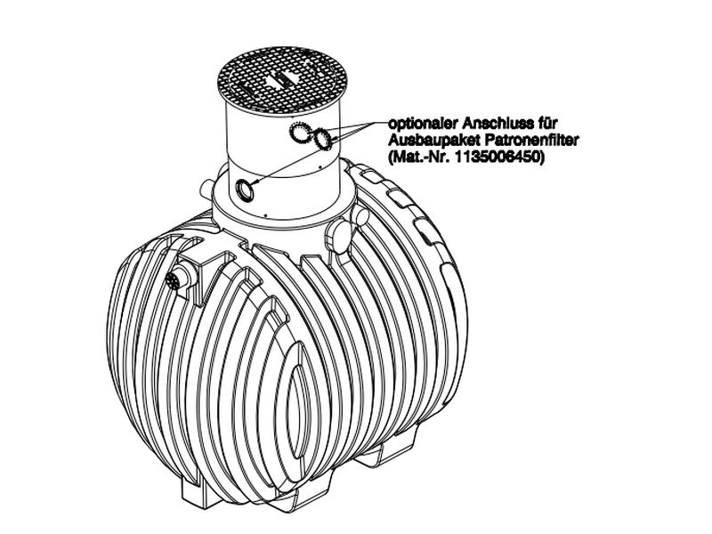 Roth Regenwasser-Zisterne 3500 Liter inkl. Domschacht, Deckel und Überlaufsiphon