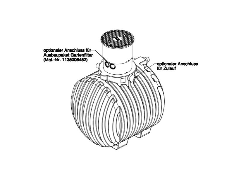 Roth Regenwasser-Zisterne 3500 Liter inkl. Domschacht, Deckel und Überlaufsiphon
