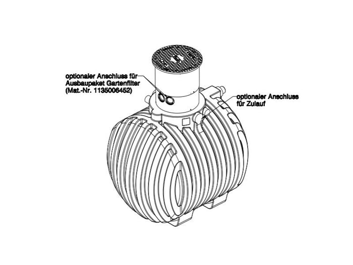 Roth Regenwasser-Zisterne 3500 Liter inkl. Domschacht, Deckel und Überlaufsiphon