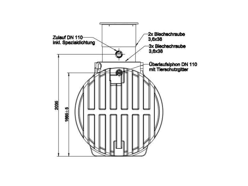 Roth Regenwasser-Zisterne 4500 Liter inkl. Domschacht, Deckel und Überlaufsiphon