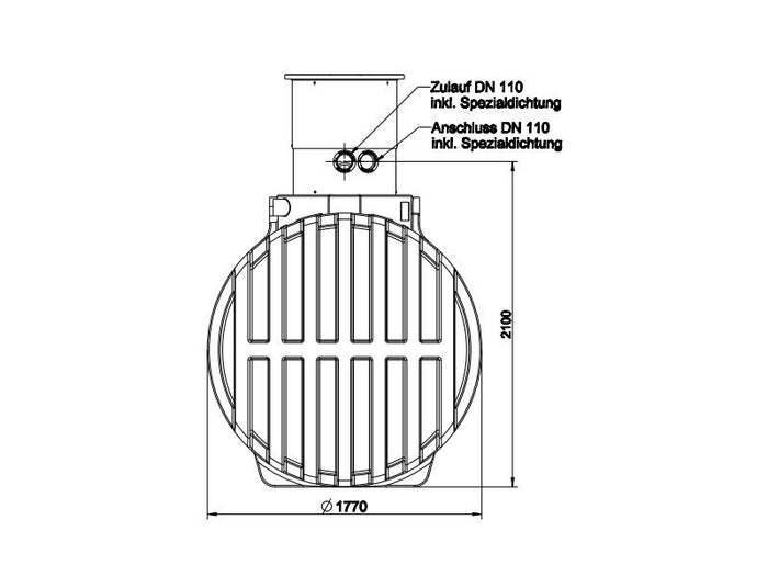 Roth Regenwasser-Zisterne 4500 Liter inkl. Domschacht, Deckel und Überlaufsiphon