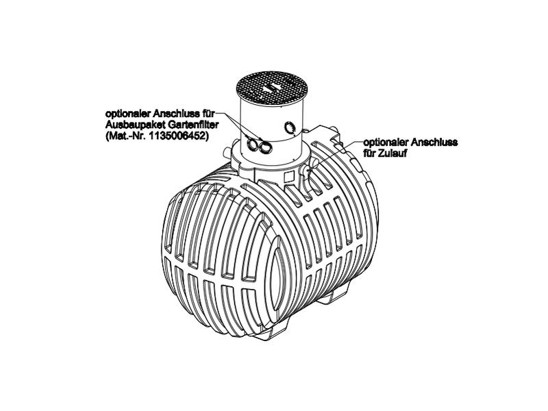 Roth Regenwasser-Zisterne 4500 Liter inkl. Domschacht, Deckel und Überlaufsiphon