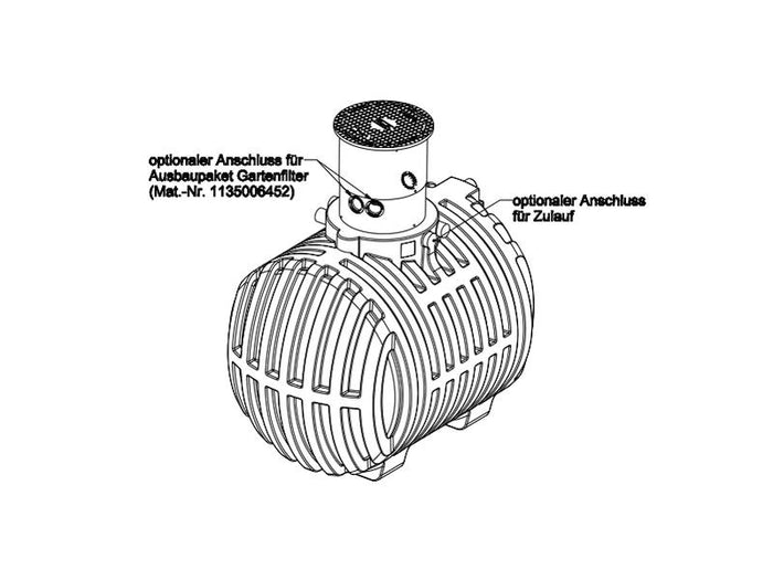 Roth Regenwasser-Zisterne 4500 Liter inkl. Domschacht, Deckel und Überlaufsiphon