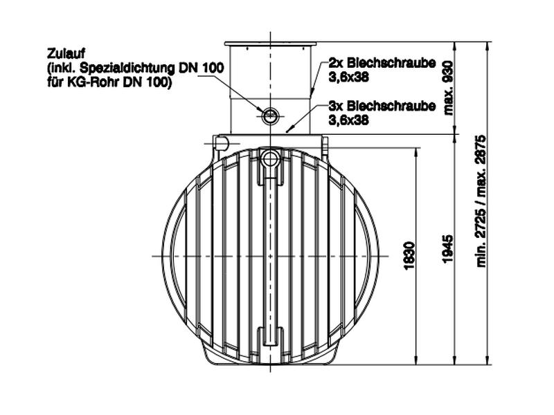 Roth Regenwasser-Zisterne 6000 Liter inkl. Domschacht, Deckel und Überlaufsiphon