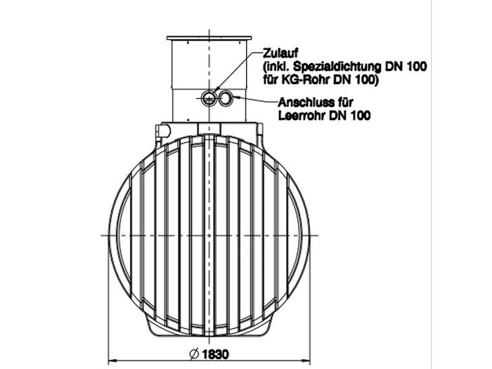 Roth Regenwasser-Zisterne 6000 Liter inkl. Domschacht, Deckel und Überlaufsiphon