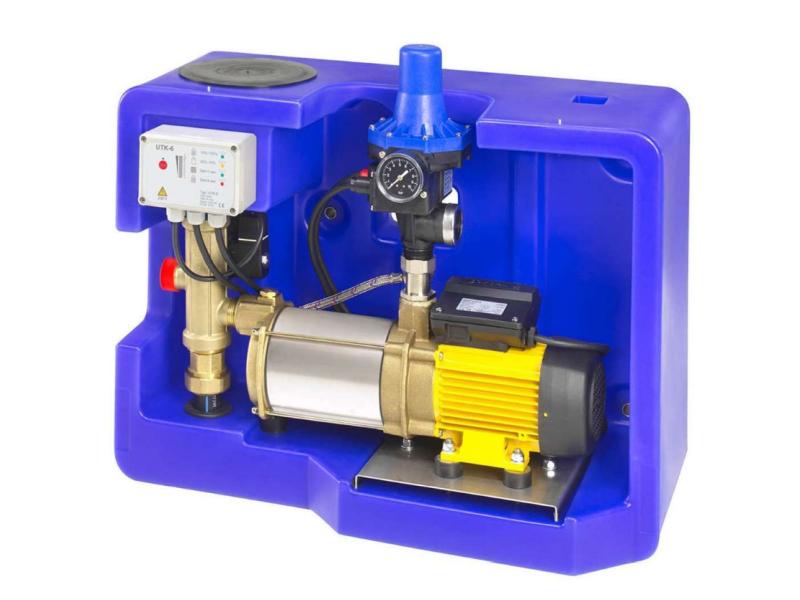 Roth Regenwasseranlage für Haus&Garten, 7000 Liter (2 x 3500 L), mit Flachtank & Pumpen-Modul Komfor