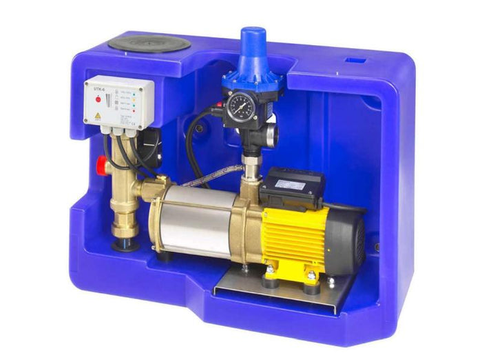 Roth Regenwasseranlage für Haus&Garten, 7000 Liter (2 x 3500 L), mit Flachtank & Pumpen-Modul Komfor